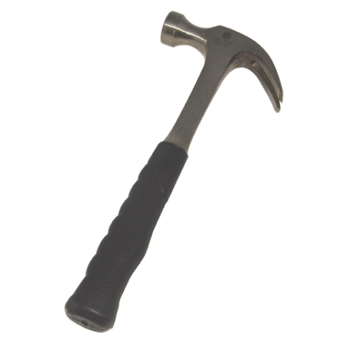 Claw hammer - forged rubber-coated handle and round polished head